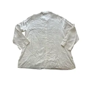 Soft Surroundings Beaded Top Womens 1X White Embroidered Blouse‎ Shirt Button Up thumbnail 5