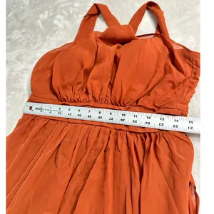 Birdy Grey Maxi Dress Women's Medium Rust Orange Tie Back Halter Sleeveless thumbnail 8