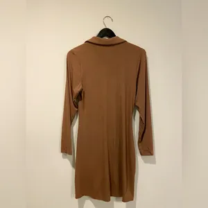 Brown ruched bodycon dress thumbnail 2