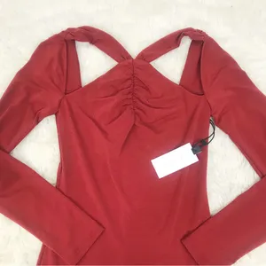 ASTR Brick Red Cutout Long Sleeve Midi Dress Size‎ XS Cockail Party Fall Winter thumbnail 4