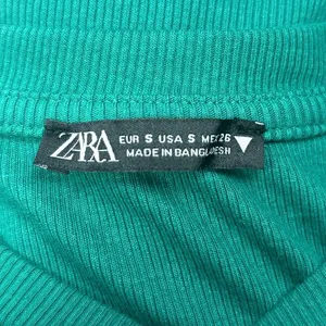 Zara Women's Green Crew Neck Long Sleeve Stretch Fitted Rib Bodysuit Top Size S thumbnail 7