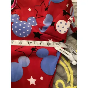 NWT Disney Mickey Mouse Red White Blue Patriotic V-neck Scrub Top American M thumbnail 4