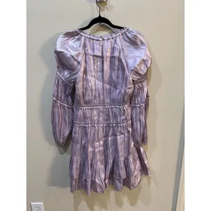Cinq à Sept Tammy Tiered Pleated Dress Size 4‎ Fairy Core Iris Milkmaid Ruched thumbnail 3