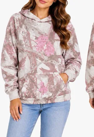Aéropostale Cloud Soft Womens Camo Pullover Hoodie Pockets Pink XS thumbnail 1