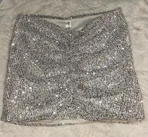 Lucy in the sky Silver Sequin Mini Skirt thumbnail 1