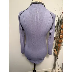 Lululemon Purple Gray Black Trim Swiftly Tech Long Sleeve‎ Top Sz 8 thumbnail 3