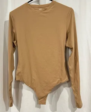 NWT (B22) Skims Fits Everybody Long Sleeve Bodysuit in Ochre Size XS thumbnail 1