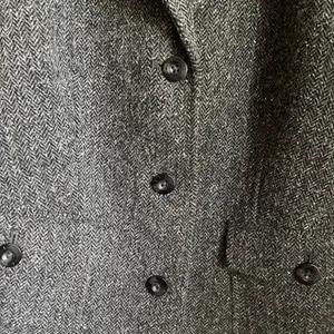 LL Bean Grey Herringbone Tweed Wool Silk Blazer Riding Jacket Heritage Classic thumbnail 4