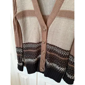 BKE Brown And Black Button Front Cardigan‎ Size Large thumbnail 4