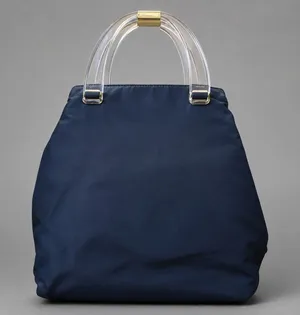 Prada Vintage Tessuto Nylon Tote Lucite Handles thumbnail 1