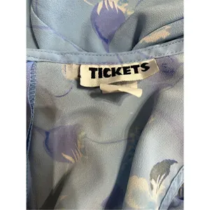 Tickets Shift Dress Medium Sky Blue, Sleeveless, Floral Zip thumbnail 4
