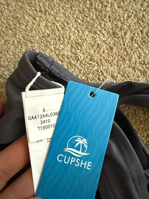 Cupshe Serene Land Charcoal Grey Underwire Bikini Swim Top Size S thumbnail 5