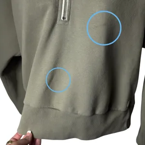 Vuori Restore Half Zip‎ Hoodie Sweatshirt Green Athletic Comfort Athleisure M thumbnail 4