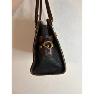 Vintage Dooney & Bourke Black and Tan Satchel All Weather Leather No Strap thumbnail 4