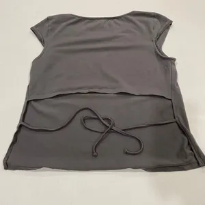 Garage Gray Scoop Neck Cap Sleeve Tee Shirt Women’s Size L thumbnail 2