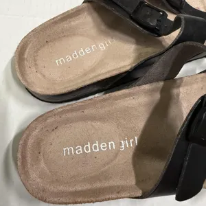 Madden Girl Bryceee Shoes Womens Size 6.5M Black Strappy Buckle Sandals Comfort thumbnail 5