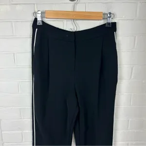 Topshop Black Stripe Trouser Pants Size 2 thumbnail 5
