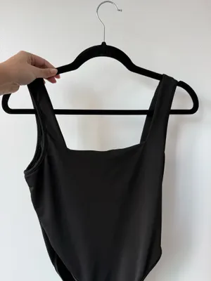 Black Square Neck Bodysuit Size M thumbnail 3