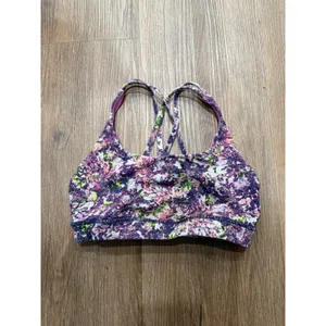 Lululemon Free To Be Bra Wild Floral Abstract Strappy Back Sports Bra Size 6‎ thumbnail 3