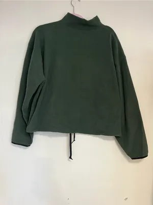 PINK Victoria's Secret Olive Green Half-Zip Fleece Pullover thumbnail 5
