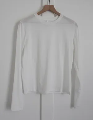 Skims White Long Sleeve Tee thumbnail 1