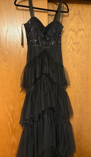 Black Sequin Prom Dress Size XS thumbnail 2