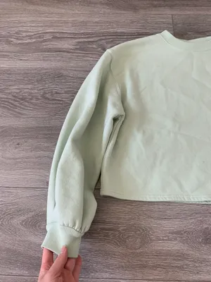 Universal Thread Crop Green Crewneck Sweatshirt  thumbnail 7