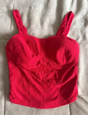 No Boundaries Red Crop Top Blouse Tank thumbnail 1