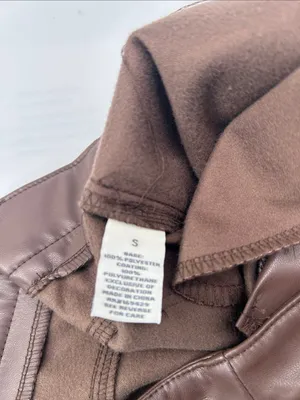 Brown Faux Leather Mini Skirt waist 28 length 13 thumbnail 12