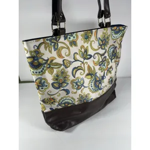 Gregg Gift Company Grace Collection Floral Tote Zip Lined Pockets Charm Card thumbnail 4