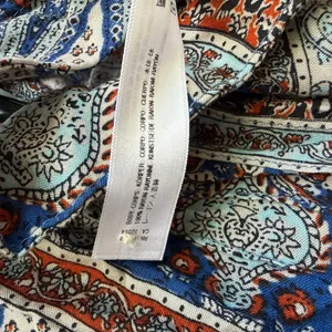 Free People S Blue Orange‎ Paisley Halter Trapeze Dress Y2K Boho Summer thumbnail 5