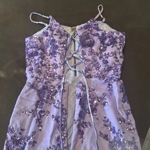 SOLD Purple Mermaid Fit Prom Party Dress Sparkly Sequins Lace Up Back Size 2 thumbnail 7