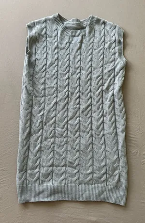 Shein sleeveless cable-knit sweater dress thumbnail 1