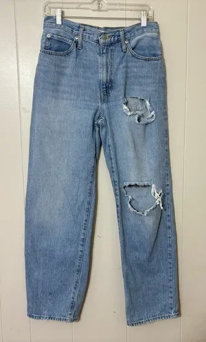 Levi’s ‘94 Baggy Jeans Women’s Size 27 High Rise Light Wash Distressed Straight thumbnail 1