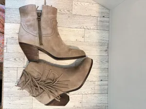 Sam Edelman Women's Louie Ankle Fringe Booties Tan Suede 7M Cowgirl thumbnail 8
