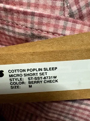 Skims cotton pooling sleep t shirt Color berry check thumbnail 4