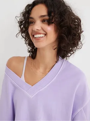 Aerie‎ House Party Sweatshirt Lavender Purple thumbnail 5