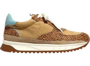 Madewell Kickoff Trainers Calf Hair Nubuck Leather Lace Up Spot Dot Tan W8 M6.5 thumbnail 1