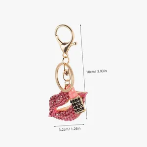 Glamorous Pink lipstick Keychain Purse Charm for Handbag Zinc Alloy NEW! thumbnail 2