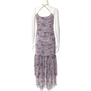 MISA Los Angeles Nicola Floral Mesh Halter Midi Dress Blue Size XS NWT thumbnail 9
