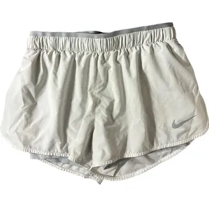 Nike Women's DriFit Tempo White & Light Gray Athletic Running Shorts thumbnail 1