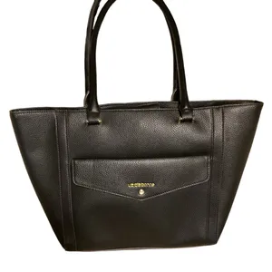 Liz Claiborne Black pebbled faux leather purse thumbnail 1
