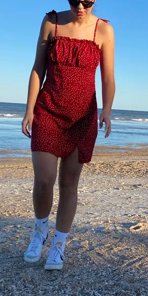 Red Polka Dot Mini Dress ❤️ Size M thumbnail 1
