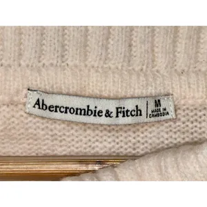 Abercrombie & Fitch Cream Knit Long Sleeve Cowl Neck Turtleneck Sweater Size M thumbnail 4