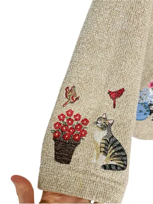 VINTAGE BONWORTH Embroidered Cats Cardigan thumbnail 5