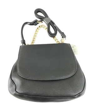 A New Day Crossbody Shoulder Handbag Faux Leather Saddle Black thumbnail 1