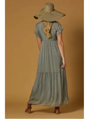 Scandal Italy Silk Aruba Dress Women’s One Size Sage thumbnail 7