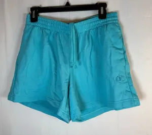 Champion Sweat Shorts Womens Size S Aqua Blue Drawstring Pockets thumbnail 1