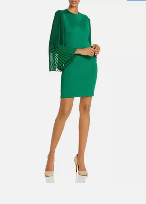 Alice + Olivia NWT Zaya Pleated Butterfly Long Sleeve Stretch Mini Dress thumbnail 2