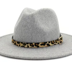🎉Sale🎉 Fedora Panama Wool Blend Hat Light Gray thumbnail 1